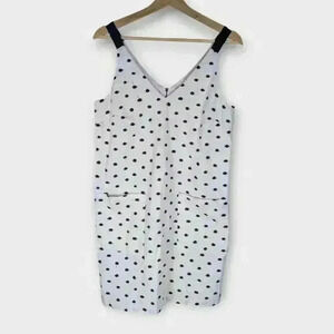 LOFT women's dress Cotton polka dot  white black Size 6